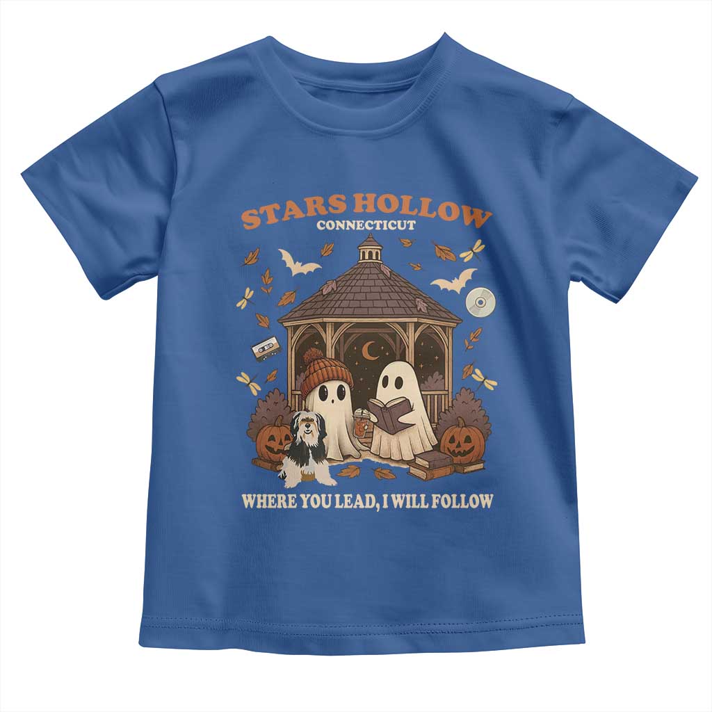 Halloween Stars Hollow Toddler T Shirt Retro Book Lover Cute Ghost Fall Pumpkin TS10 Royal Blue Print Your Wear