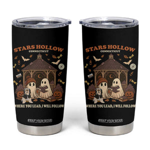 Halloween Stars Hollow Tumbler Cup Retro Book Lover Cute Ghost Fall Pumpkin TS10 Black Print Your Wear