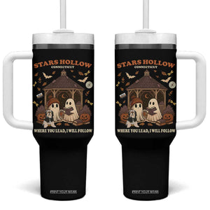 Halloween Stars Hollow Tumbler With Handle Retro Book Lover Cute Ghost Fall Pumpkin TS10 One Size: 40 oz Black Print Your Wear