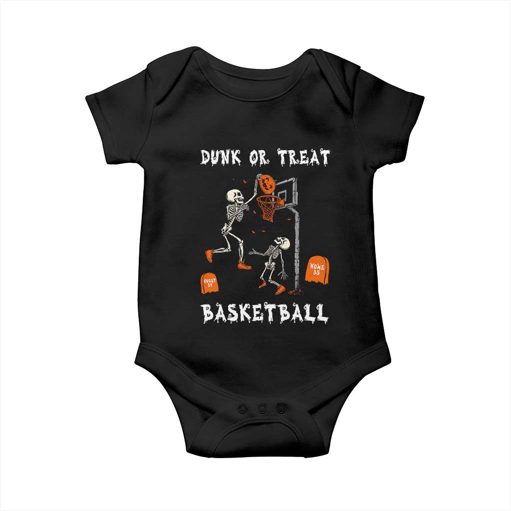Halloween Skeleton Basketball Baby Onesie Funny Basketballer Sports Player TS10 Black Print Your Wear