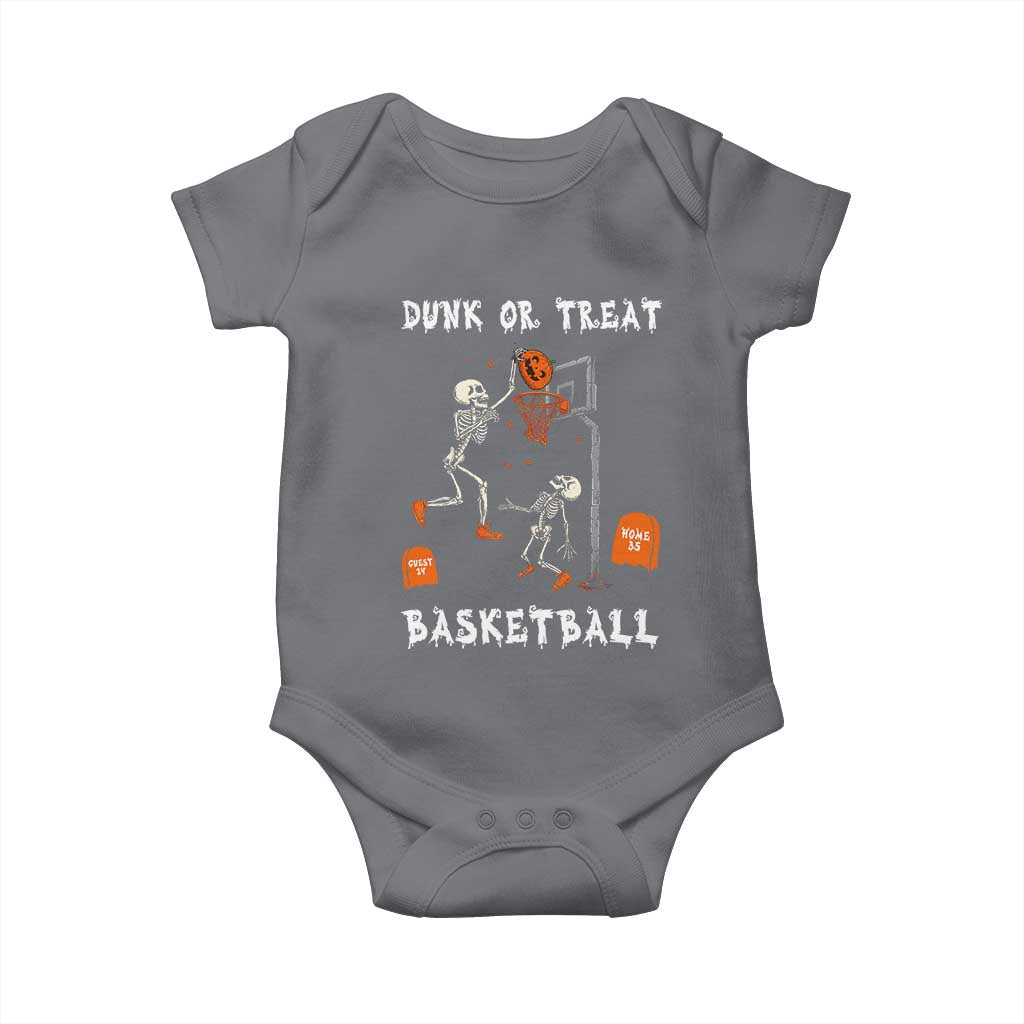 Halloween Skeleton Basketball Baby Onesie Funny Basketballer Sports Player TS10 Charcoal Print Your Wear