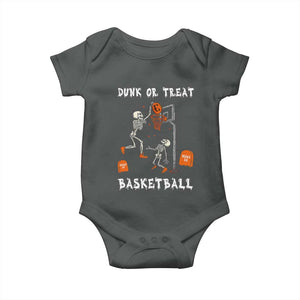 Halloween Skeleton Basketball Baby Onesie Funny Basketballer Sports Player TS10 Dark Heather Print Your Wear