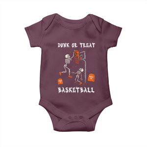 Halloween Skeleton Basketball Baby Onesie Funny Basketballer Sports Player TS10 Maroon Print Your Wear