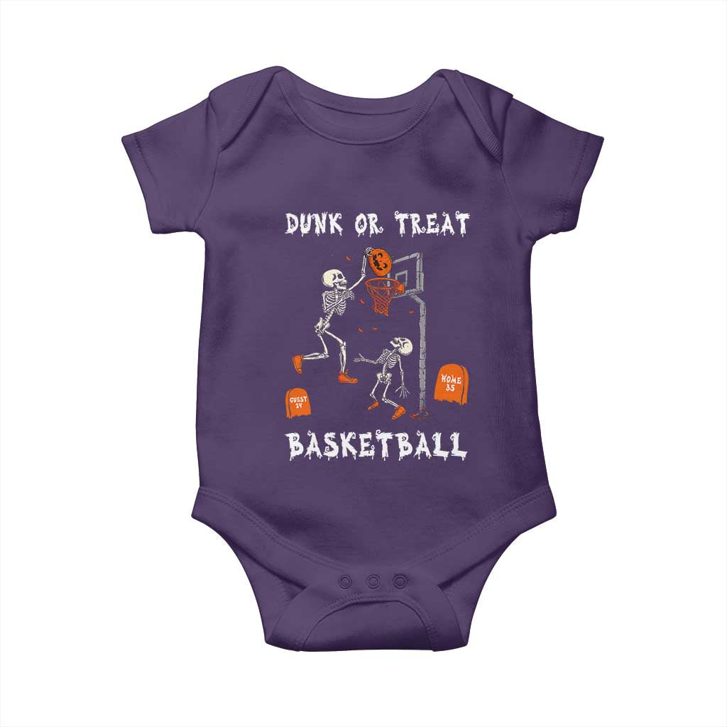 Halloween Skeleton Basketball Baby Onesie Funny Basketballer Sports Player TS10 Purple Print Your Wear
