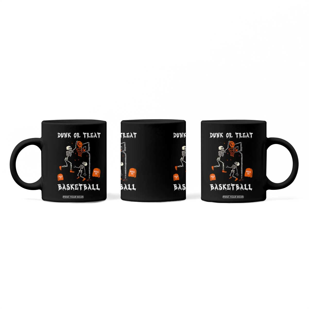Halloween Skeleton Basketball Coffee Mug Funny Basketballer Sports Player TS10 Print Your Wear