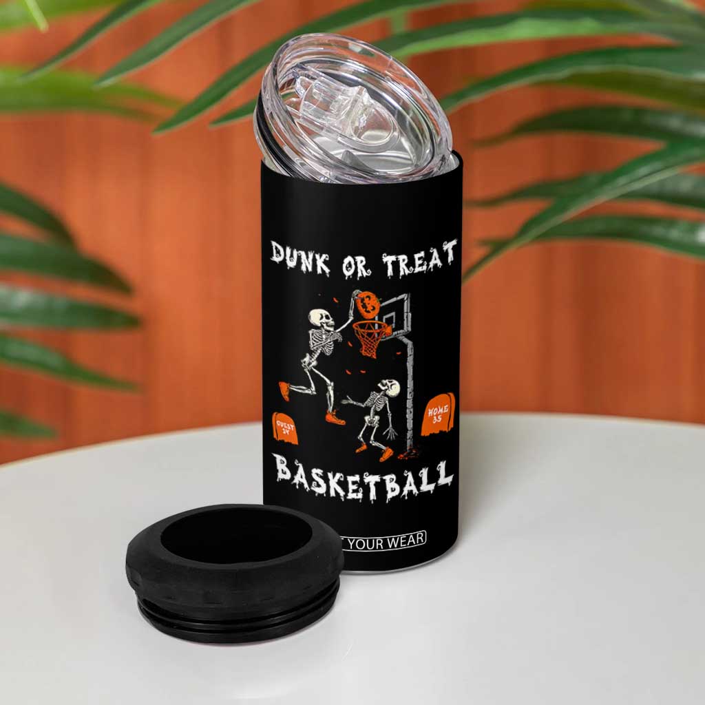 Halloween Skeleton Basketball 4 in 1 Can Cooler Tumbler Funny Basketballer Sports Player TS10 Print Your Wear