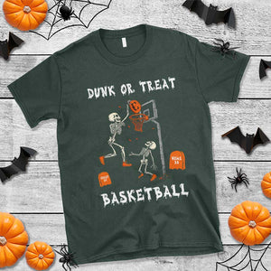 Halloween Skeleton Basketball T Shirt Funny Basketballer Sports Player TS10 Dark Forest Green Print Your Wear