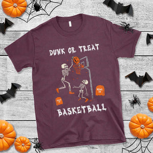Halloween Skeleton Basketball T Shirt Funny Basketballer Sports Player TS10 Maroon Print Your Wear