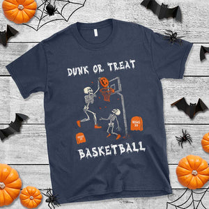 Halloween Skeleton Basketball T Shirt Funny Basketballer Sports Player TS10 Navy Print Your Wear