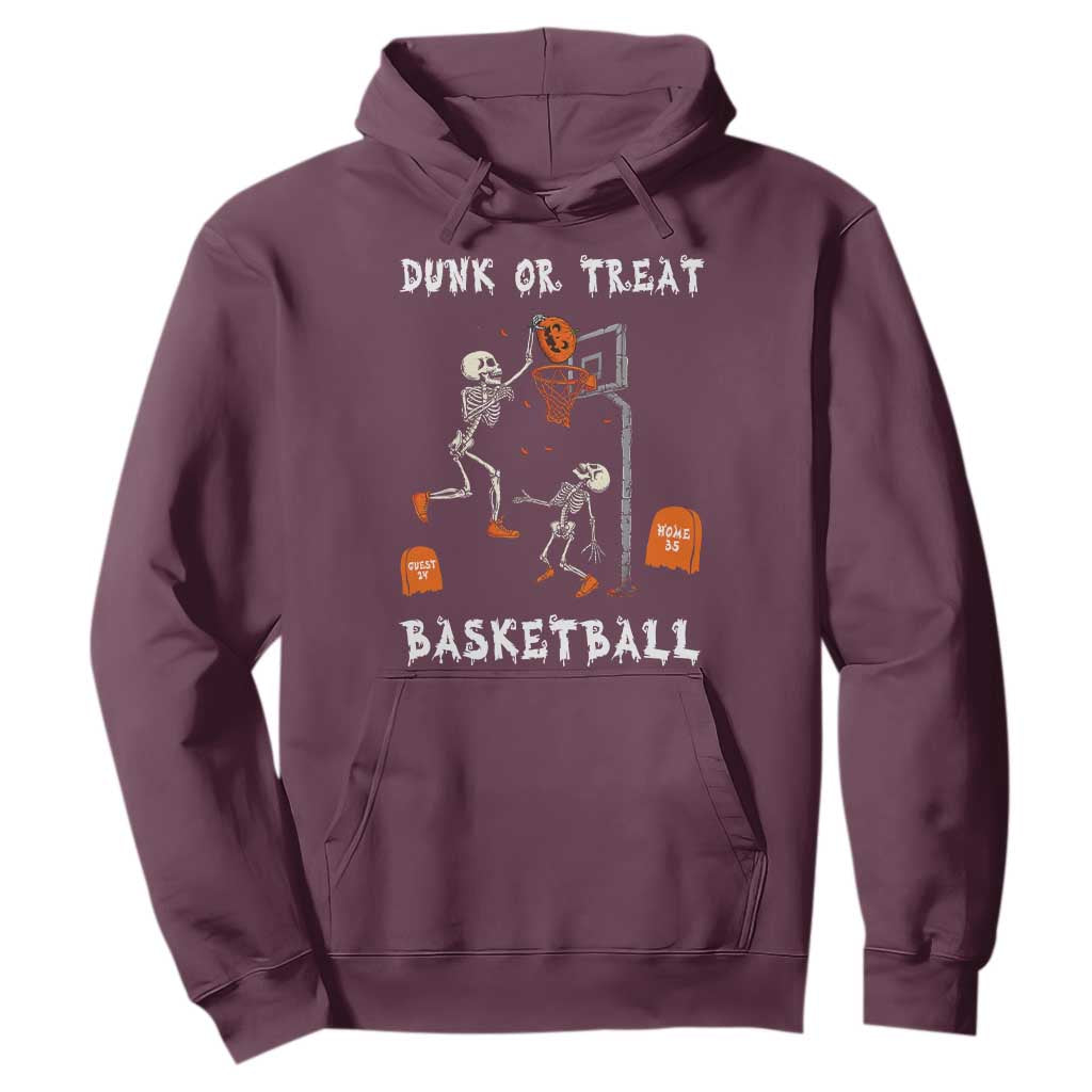 Halloween Skeleton Basketball Hoodie Funny Basketballer Sports Player TS10 Maroon Print Your Wear