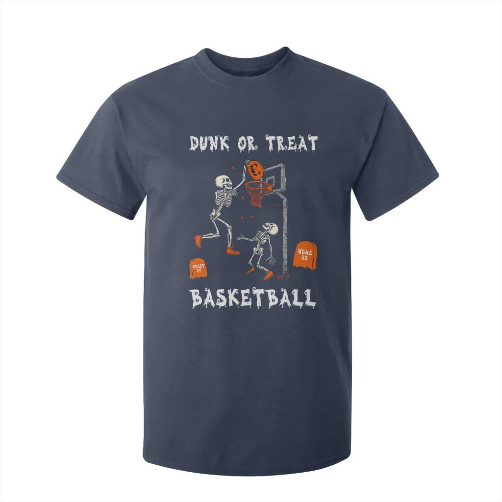 Halloween Skeleton Basketball T Shirt For Kid Funny Basketballer Sports Player TS10 Navy Print Your Wear