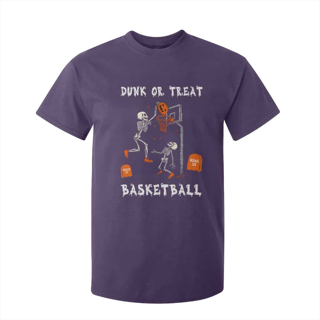 Halloween Skeleton Basketball T Shirt For Kid Funny Basketballer Sports Player TS10 Purple Print Your Wear