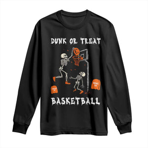 Halloween Skeleton Basketball Long Sleeve Shirt Funny Basketballer Sports Player - Print Your Wear