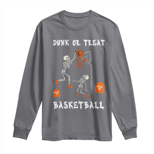 Halloween Skeleton Basketball Long Sleeve Shirt Funny Basketballer Sports Player TS10 Charcoal Print Your Wear