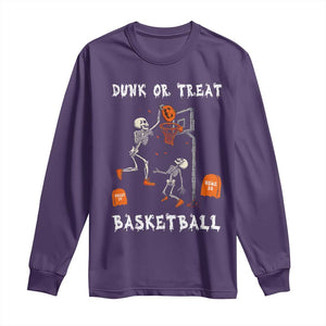 Halloween Skeleton Basketball Long Sleeve Shirt Funny Basketballer Sports Player TS10 Purple Print Your Wear
