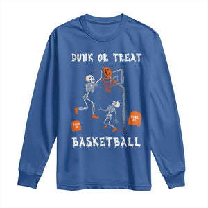 Halloween Skeleton Basketball Long Sleeve Shirt Funny Basketballer Sports Player TS10 Royal Blue Print Your Wear