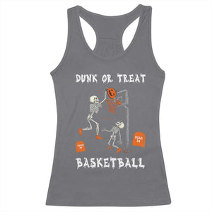 Halloween Skeleton Basketball Racerback Tank Top Funny Basketballer Sports Player - Print Your Wear