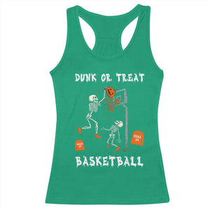 Halloween Skeleton Basketball Racerback Tank Top Funny Basketballer Sports Player - Print Your Wear
