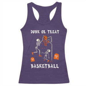 Halloween Skeleton Basketball Racerback Tank Top Funny Basketballer Sports Player - Print Your Wear