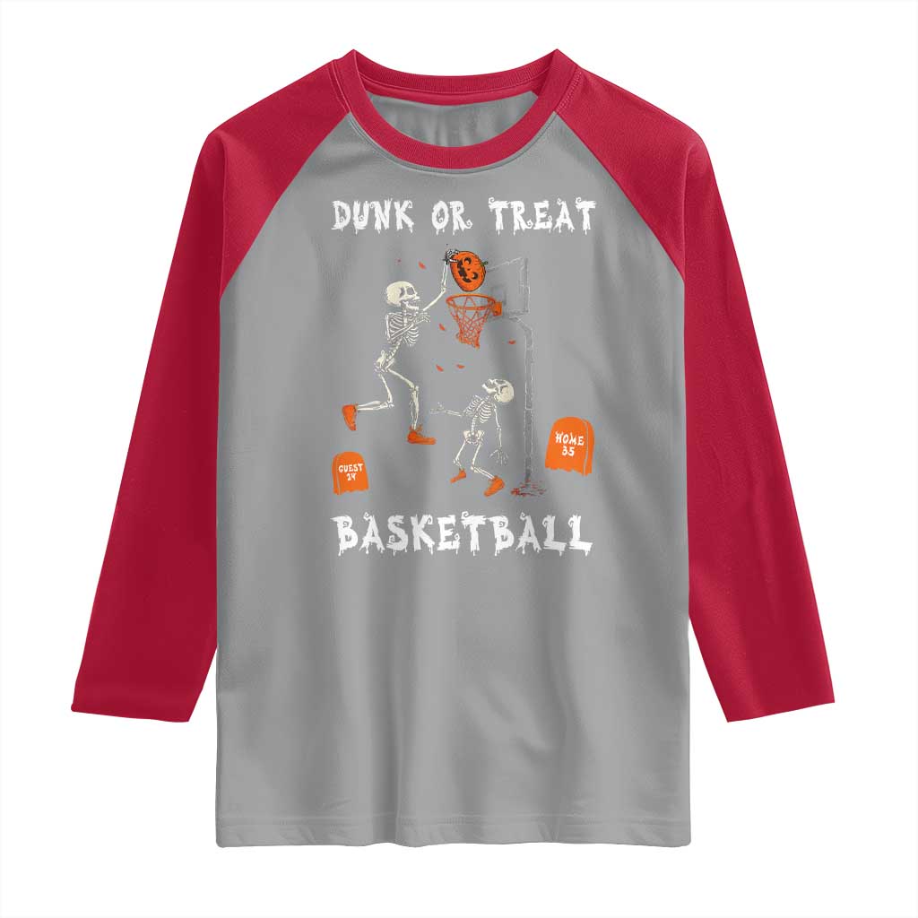 Halloween Skeleton Basketball Raglan Shirt Funny Basketballer Sports Player TS10 Sport Gray Red Print Your Wear
