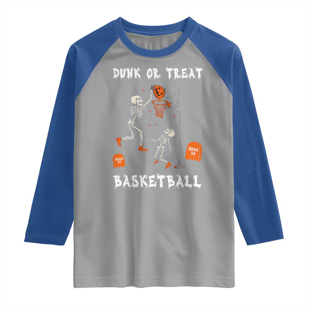 Halloween Skeleton Basketball Raglan Shirt Funny Basketballer Sports Player TS10 Sport Gray Royal Print Your Wear