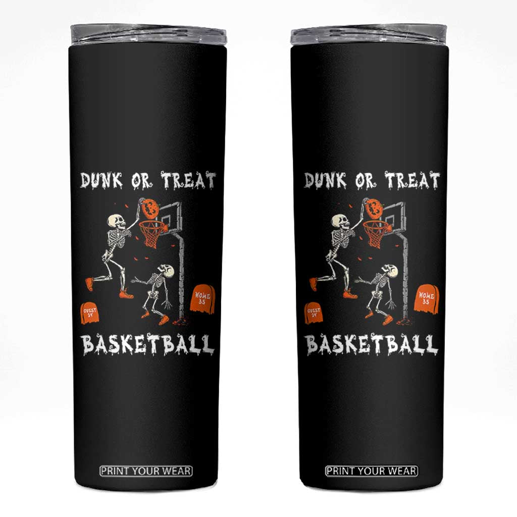 Halloween Skeleton Basketball Skinny Tumbler Funny Basketballer Sports Player TS10 Black Print Your Wear