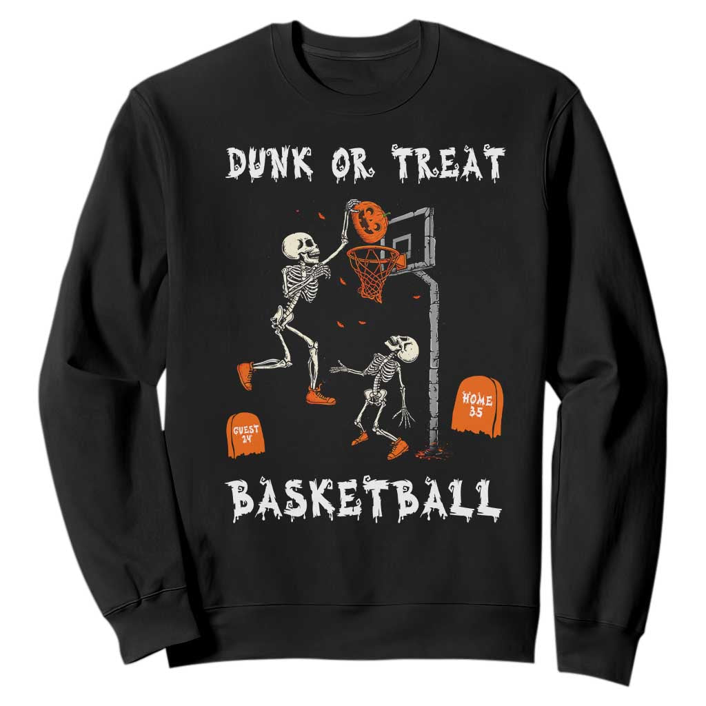 Halloween Skeleton Basketball Sweatshirt Funny Basketballer Sports Player - Print Your Wear