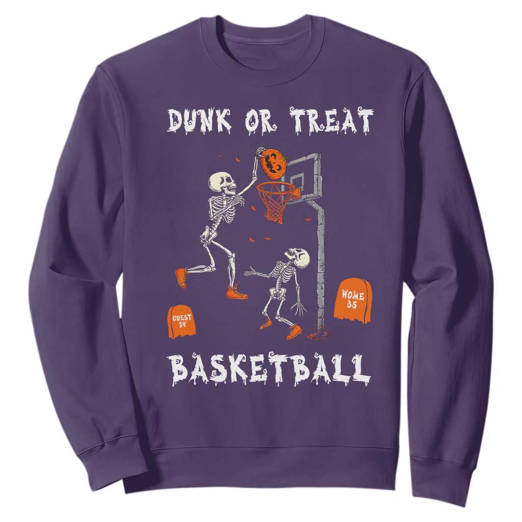 Halloween Skeleton Basketball Sweatshirt Funny Basketballer Sports Player TS10 Purple Print Your Wear