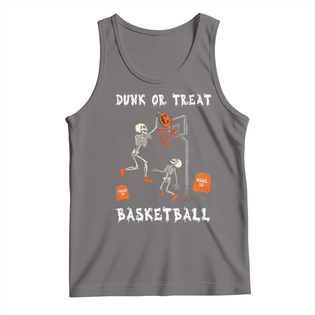 Halloween Skeleton Basketball Tank Top Funny Basketballer Sports Player TS10 Deep Heather Print Your Wear