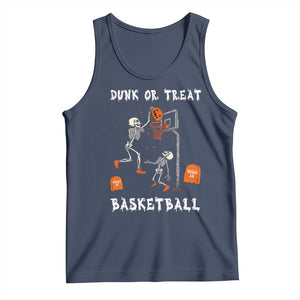 Halloween Skeleton Basketball Tank Top Funny Basketballer Sports Player TS10 Navy Print Your Wear