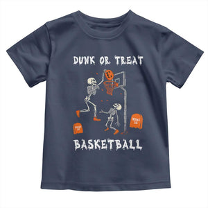 Halloween Skeleton Basketball Toddler T Shirt Funny Basketballer Sports Player TS10 Navy Print Your Wear
