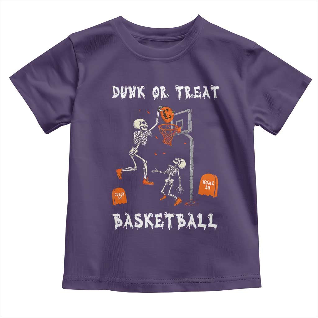 Halloween Skeleton Basketball Toddler T Shirt Funny Basketballer Sports Player TS10 Purple Print Your Wear
