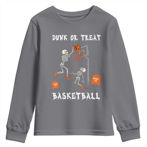 Halloween Skeleton Basketball Youth Sweatshirt Funny Basketballer Sports Player TS10 Charcoal Print Your Wear