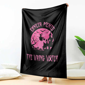 Breast Cancer Halloween Throw Blanket In October We Wear Pink Witch TS10 Print Your Wear