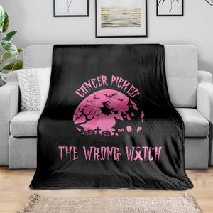 Breast Cancer Halloween Throw Blanket In October We Wear Pink Witch TS10 Print Your Wear