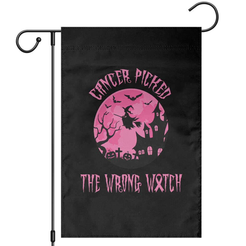 Breast Cancer Halloween Garden Flag In October We Wear Pink Witch TS10 Black Print Your Wear