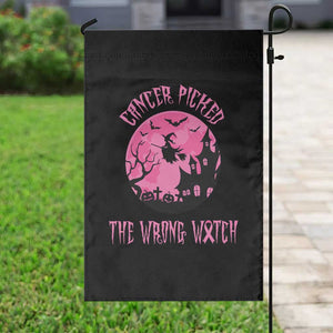Breast Cancer Halloween Garden Flag In October We Wear Pink Witch TS10 Print Your Wear