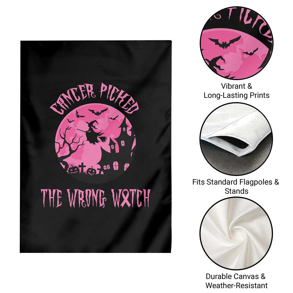 Breast Cancer Halloween Garden Flag In October We Wear Pink Witch TS10 Print Your Wear