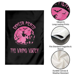Breast Cancer Halloween Garden Flag In October We Wear Pink Witch TS10 Print Your Wear