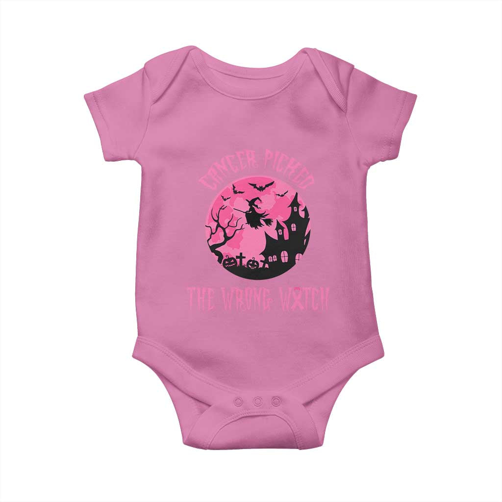 Breast Cancer Halloween Baby Onesie In October We Wear Pink Witch TS10 Azalea Print Your Wear