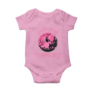 Breast Cancer Halloween Baby Onesie In October We Wear Pink Witch TS10 Light Pink Print Your Wear