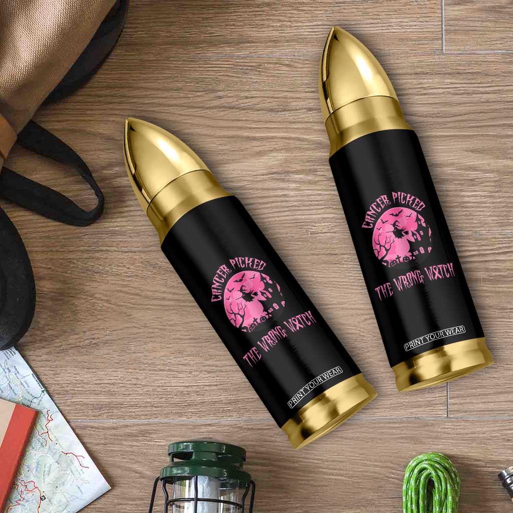 Breast Cancer Halloween Bullet Tumbler In October We Wear Pink Witch TS10 Print Your Wear