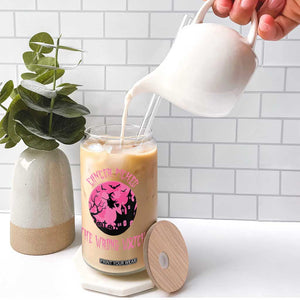 Breast Cancer Halloween Glass Can In October We Wear Pink Witch TS10 Print Your Wear