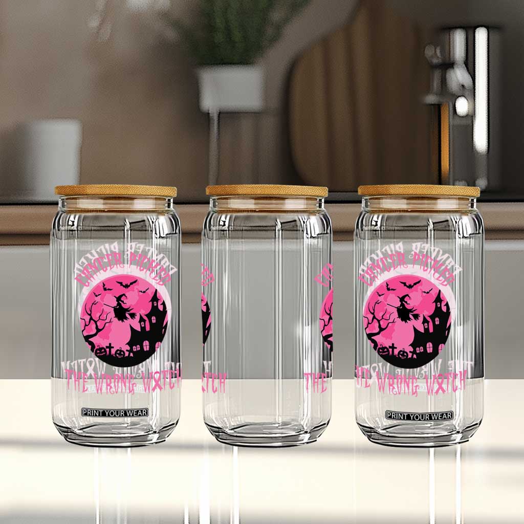 Breast Cancer Halloween Glass Can In October We Wear Pink Witch TS10 Print Your Wear