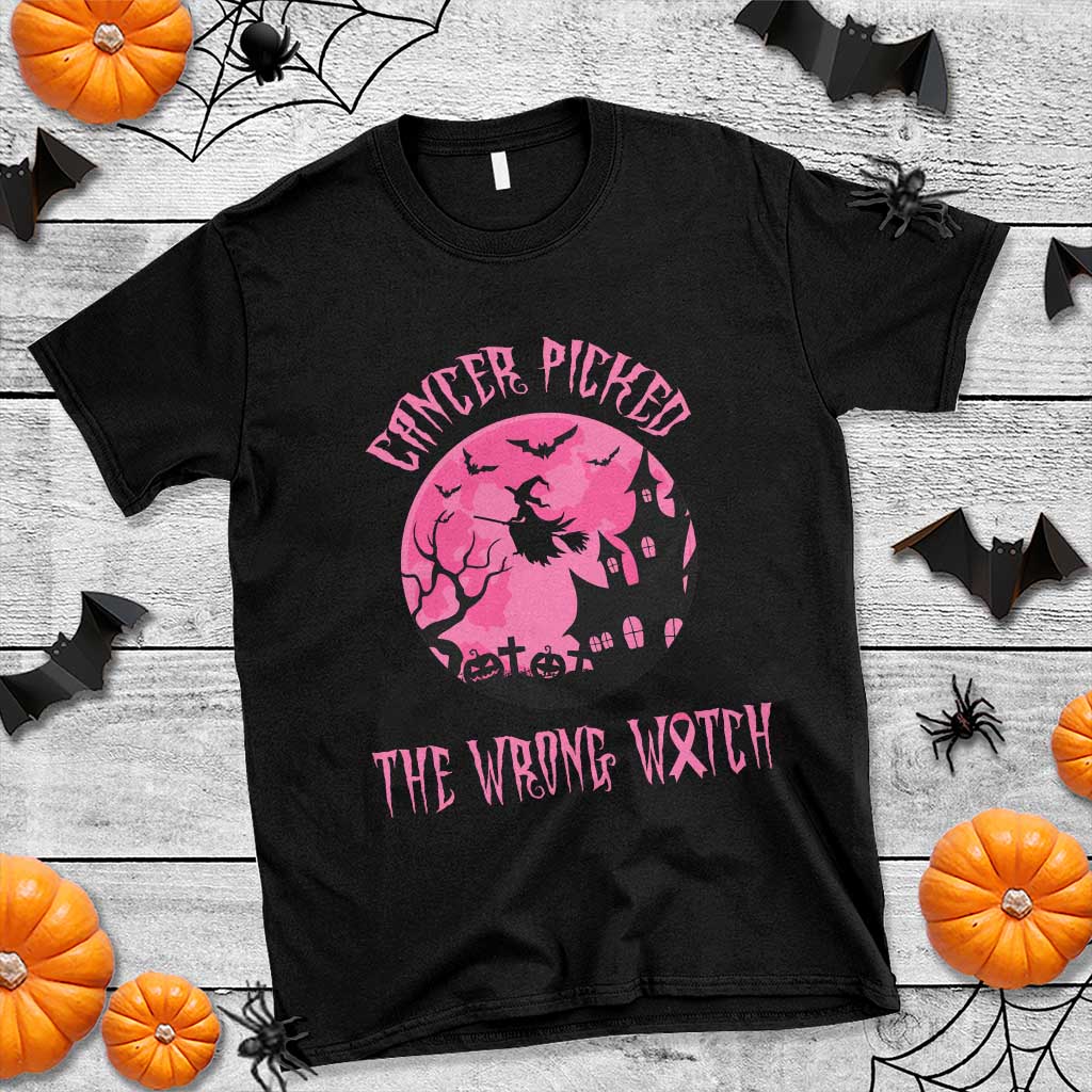 Breast Cancer Halloween T Shirt In October We Wear Pink Witch TS10 Black Print Your Wear