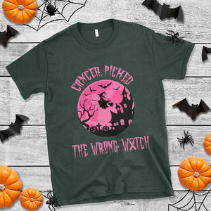 Breast Cancer Halloween T Shirt In October We Wear Pink Witch TS10 Dark Forest Green Print Your Wear