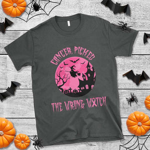 Breast Cancer Halloween T Shirt In October We Wear Pink Witch TS10 Dark Heather Print Your Wear
