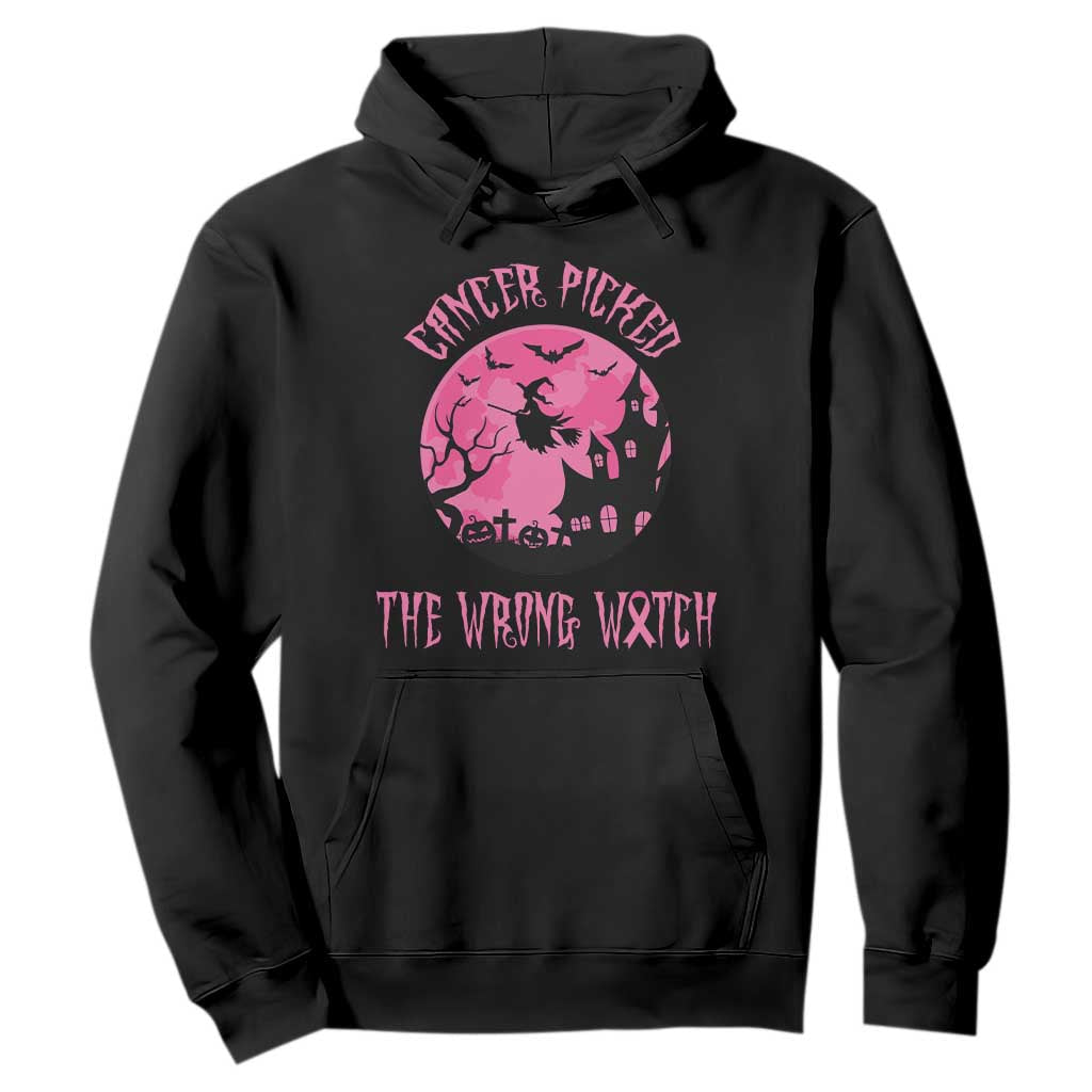 Breast Cancer Halloween Hoodie In October We Wear Pink Witch TS10 Black Print Your Wear