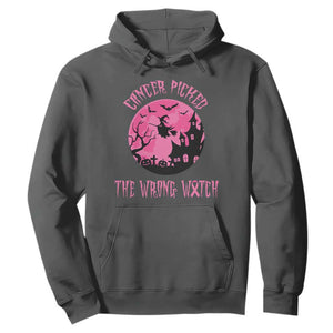Breast Cancer Halloween Hoodie In October We Wear Pink Witch TS10 Dark Heather Print Your Wear