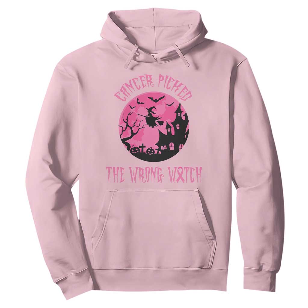 Breast Cancer Halloween Hoodie In October We Wear Pink Witch TS10 Light Pink Print Your Wear